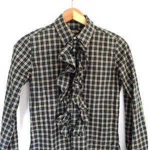 Ralph Lauren Rugby Ruffled Plaid Button Down